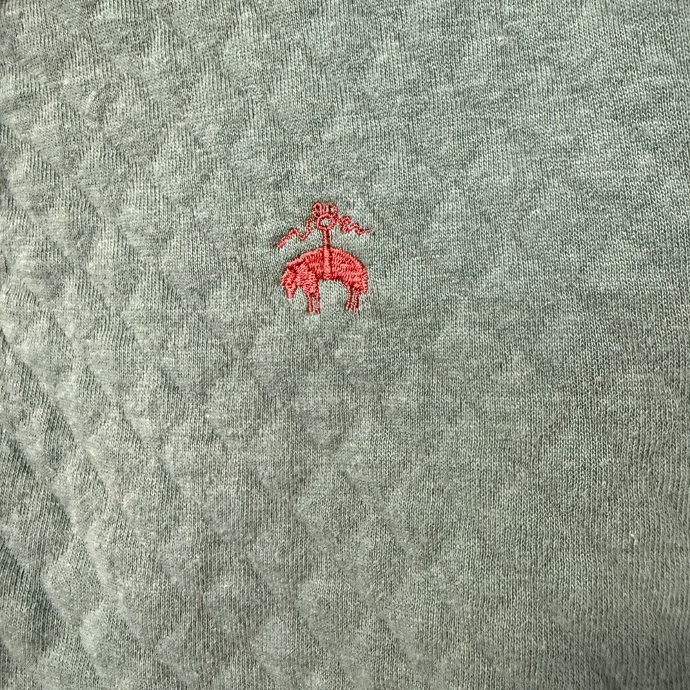 Brooks Brothers Teal and Burgundy Zip Up Sweater - Picture 2 of 2